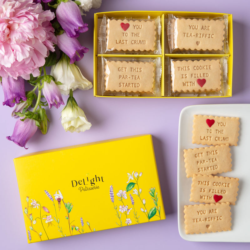 Par-Tea shortbread cookie collection in floral gift box - tea party gift for tea lovers and perfect party favor