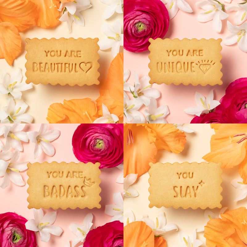 inspirational message shortbread cookies - self-love gift for women