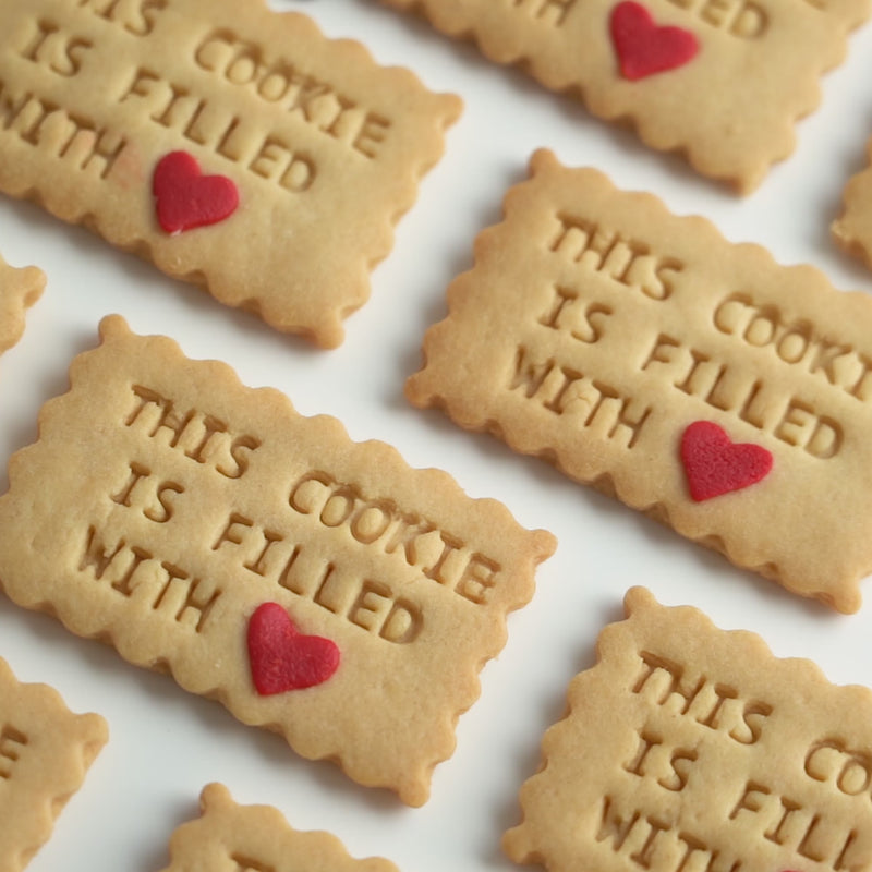 Filled With Love shortbread cookie for Valentine's day, thank you gift, thinking of you, and anniversary gift.