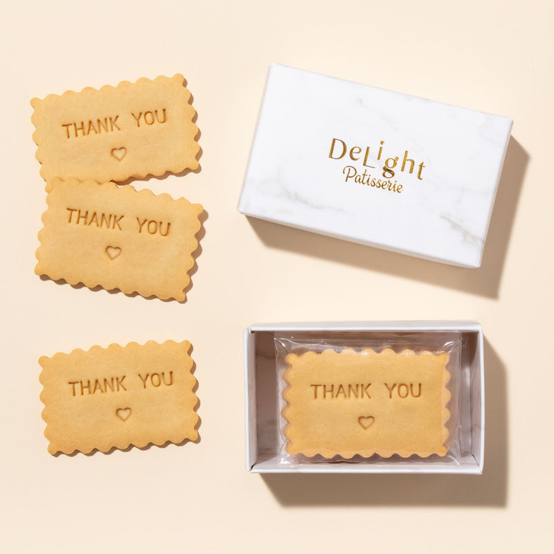 Thank You message shortbread cookies in gift box - mini appreciation gift